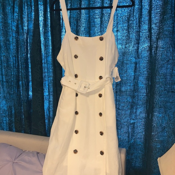 SOLD 2/$15 Forever 21 white linen blend dress - Picture 3 of 6